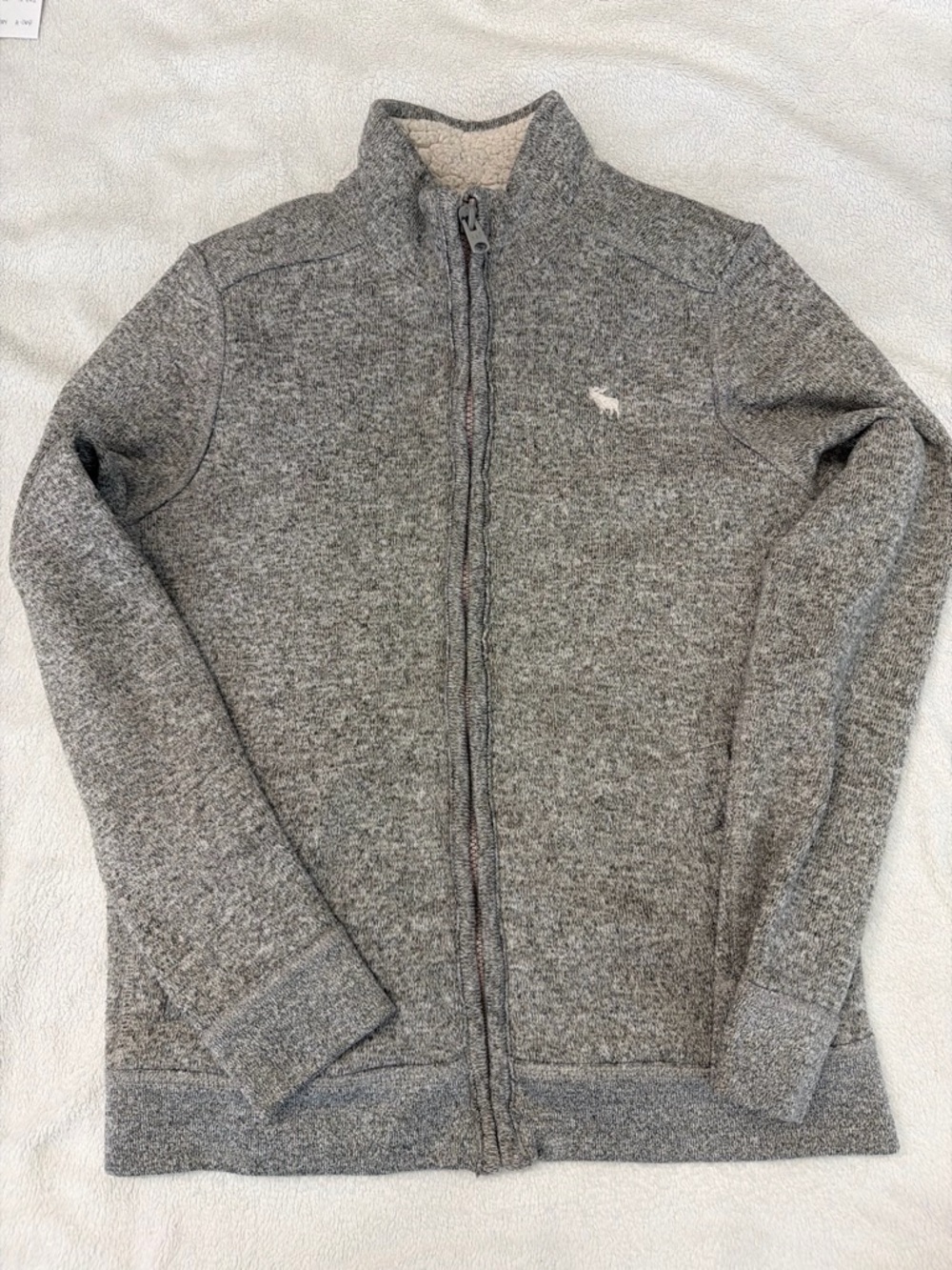 Abercrombie & Fitch Women's Gray Full-Zip Sweater Jacket